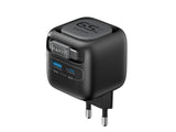 Havit Uc253 Eu - Cargador De Viaje Gan Con Cable Extensible, 65 W (Negro)
