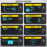 Eem2-Sd2b Obudowa Zewnetrzna Aluminiowa Bezsrubowa Usb-A/C 3.2 Gen2 M.2 Nvme/Sata Wyswietlacz Led, Czarny