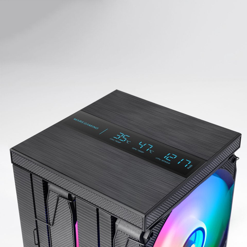 Refrigeración Cpu  A-Rgb Mcpu-Lcd Pro Negro Mars Gaming Lcd / 120 Mm Argb / 6 Heatpipes / Tdp 300w / Intel & Amd