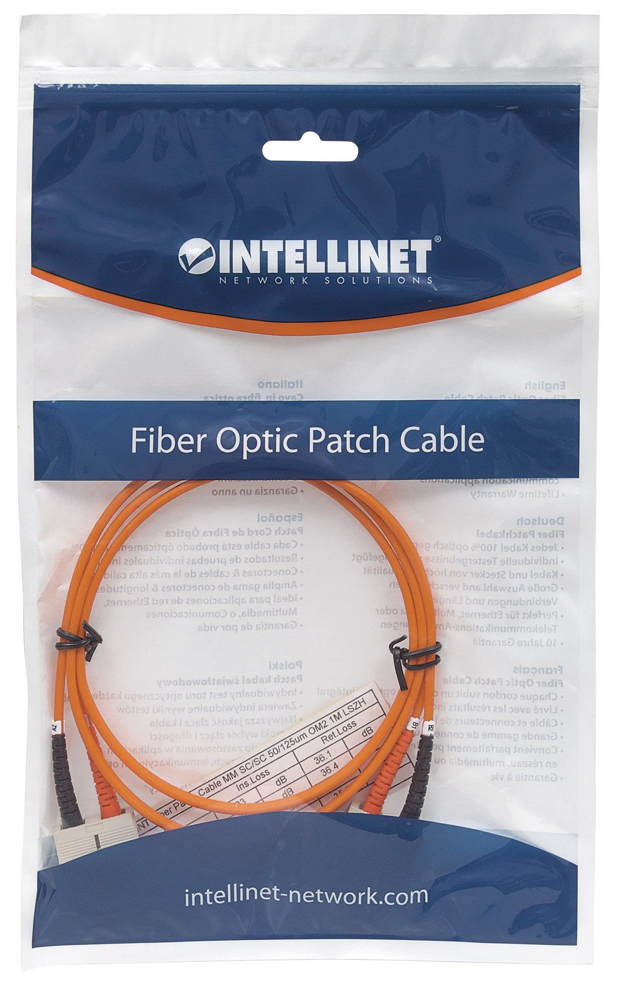 EAN 0766623470018 - Intellinet 470018 Cable de fibra óptica e InfiniBand 2 m SC Naranja imagen 4