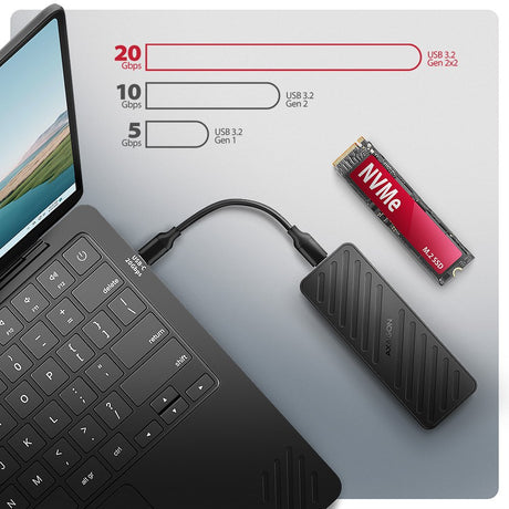 EAN 8595247908483 - Axagon EEM2-20G NVMe-SSD-Gehäuse USB-C 3.2 20 Gbps 2230 - 2280 - schwarz Caja externa para unidad de esta imagen 14