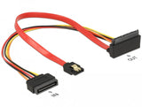 Cable Delock Sata 6 Gb S 7 Pin Buchse + Sata 15 Pin Strom Stecker > Sata 22 Pin Buchse Oben Gewinkelt Metall 30 Cm