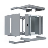 Armario De Pared X-Rack De 19" Con Puerta De Vidrio De 400-600 Mm, 12u, Color Gris.