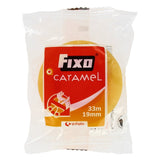 Fixo Cinta Adhesiva Transparente Caramel Rollo 19mm X 33m En Bolsita