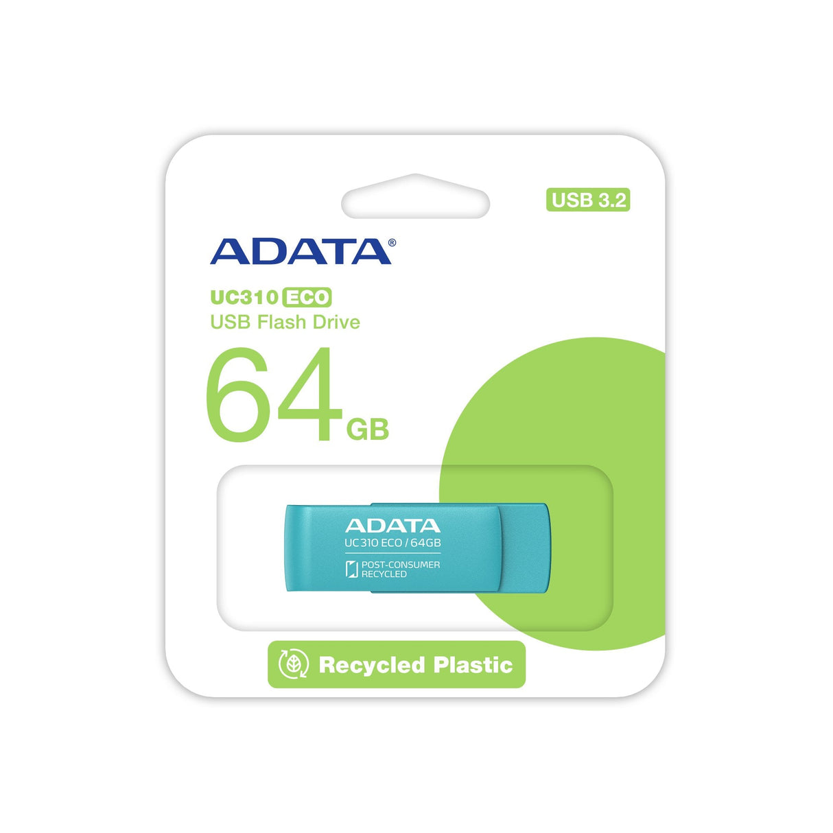 EAN 4711085942005 - ADATA UC310 ECO unidad flash USB 64 GB USB tipo A 3.2 Gen 1 (3.1 Gen 1) Verde imagen 1