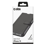 Sbs Wallet Stand Iphone 15 Negro