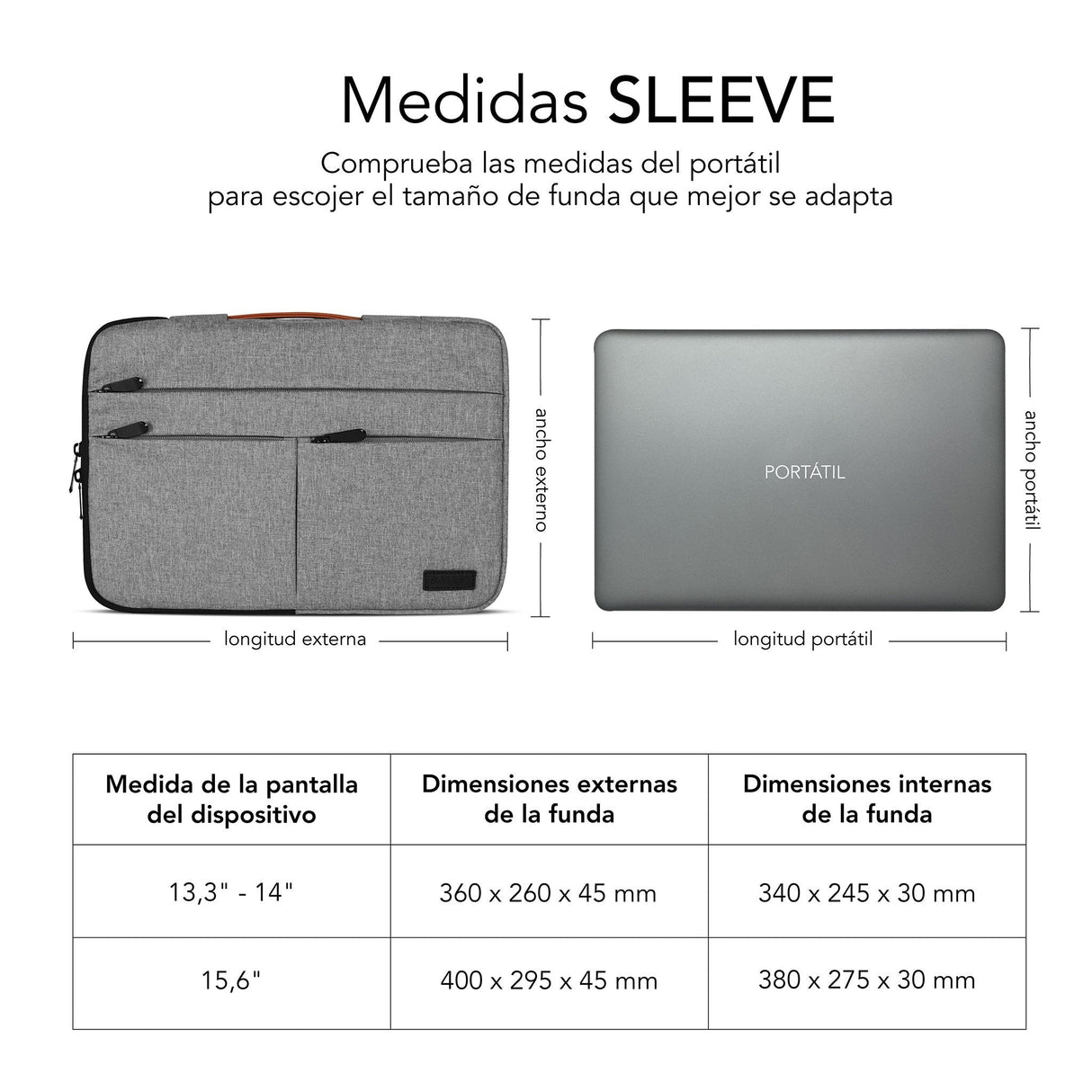 Funda Subblim Air Padding 360 Sleeve Para Portátiles Hasta 14' Gris Claro