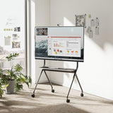 Aisens Soporte De Suelo Pro Con Rueda - 1 Bandeja Para Pantalla Interactiva/Tv 120kg De 50-86 - Negro