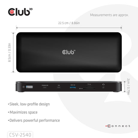 EAN 8719214473501 - CLUB3D CSV-2540 base para portátil y replicador de puertos Acoplamiento USB 3.2 Gen 1 (3.1 Gen 1) Type-C  imagen 5
