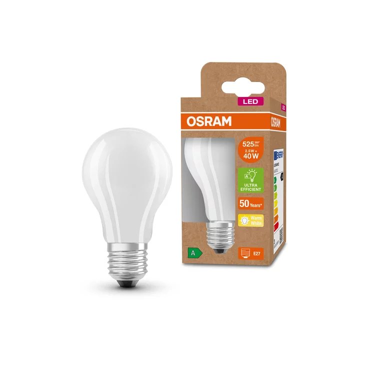 Osram Led Classic A 40 Energy Efficiency Class A 2.2w 830 Frosted E27