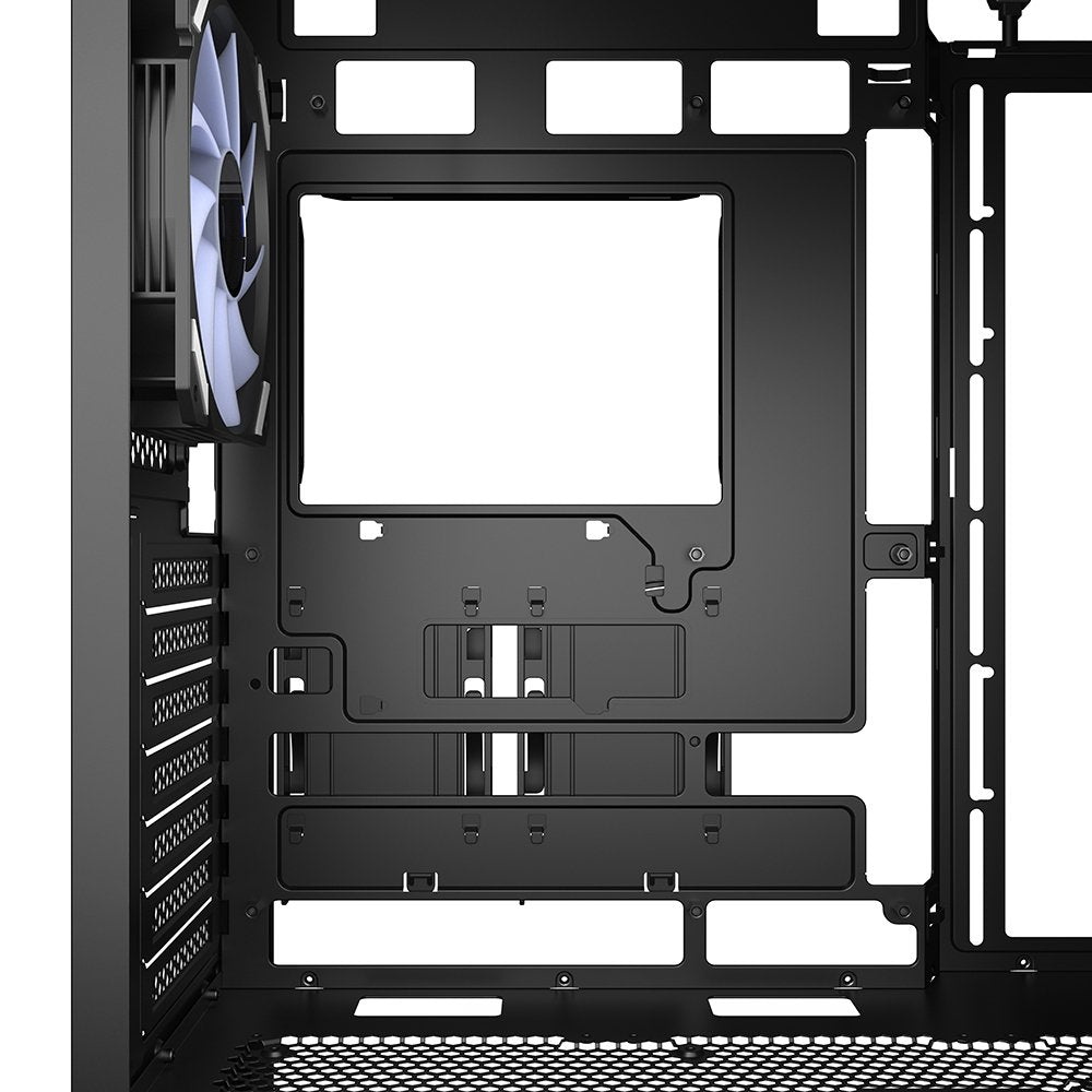 Caja Pc Sharkoon Ak4w Rgb Strip Negra, Cristal Templado 4044951041664