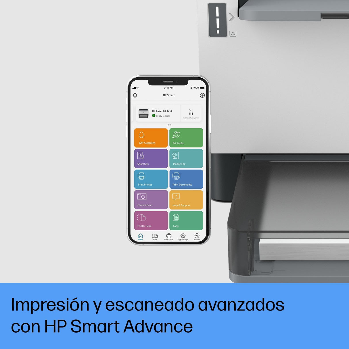 Impresora Recargable Láser Monocromo Hp Laserjet Tank 1504w Wifi Blanca