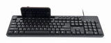 Teclado (Ingles) Multimedia Gembird Kb-Um-108 Usb, Diseño De Ee. Uu., Con Soporte Para Teléfono, Negro