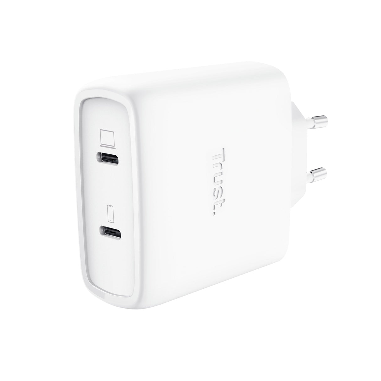 Cargador Usb Gan Trust Maxo 65w 2xusb-C Incluye Cable Usb-C 2m Color Blanco
