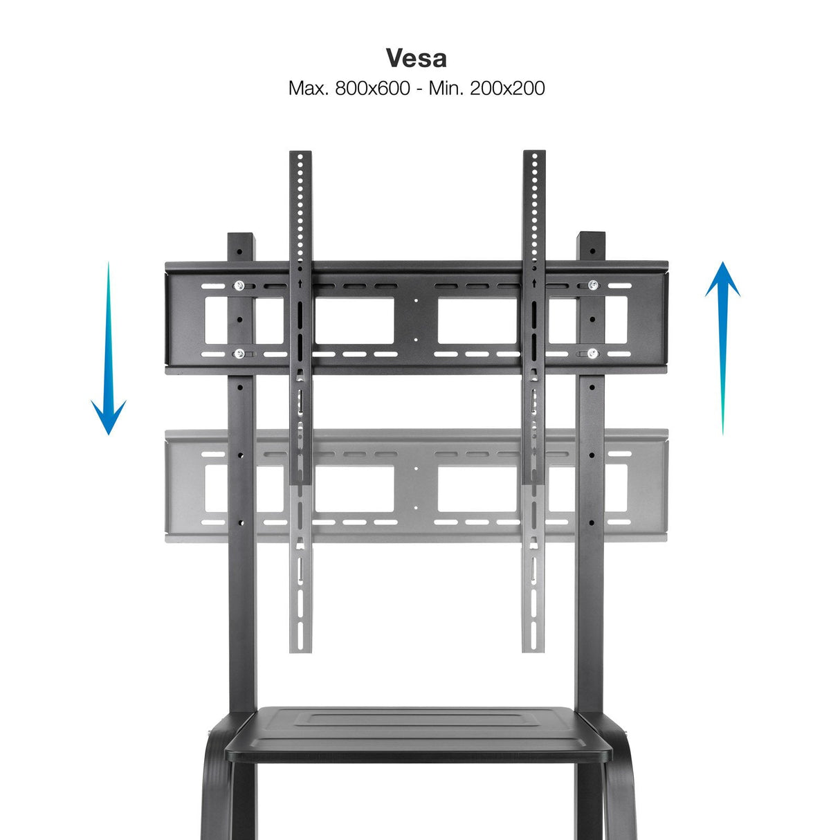 Tooq Soporte Suelo Ruedas "Coloso" 37-100" - Negro