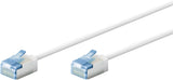 Goobay Cable Cat.6a Ultraflexible Delgado, U/Ftp Blanco, 0,5 Metros, Conector Extracorto 74328