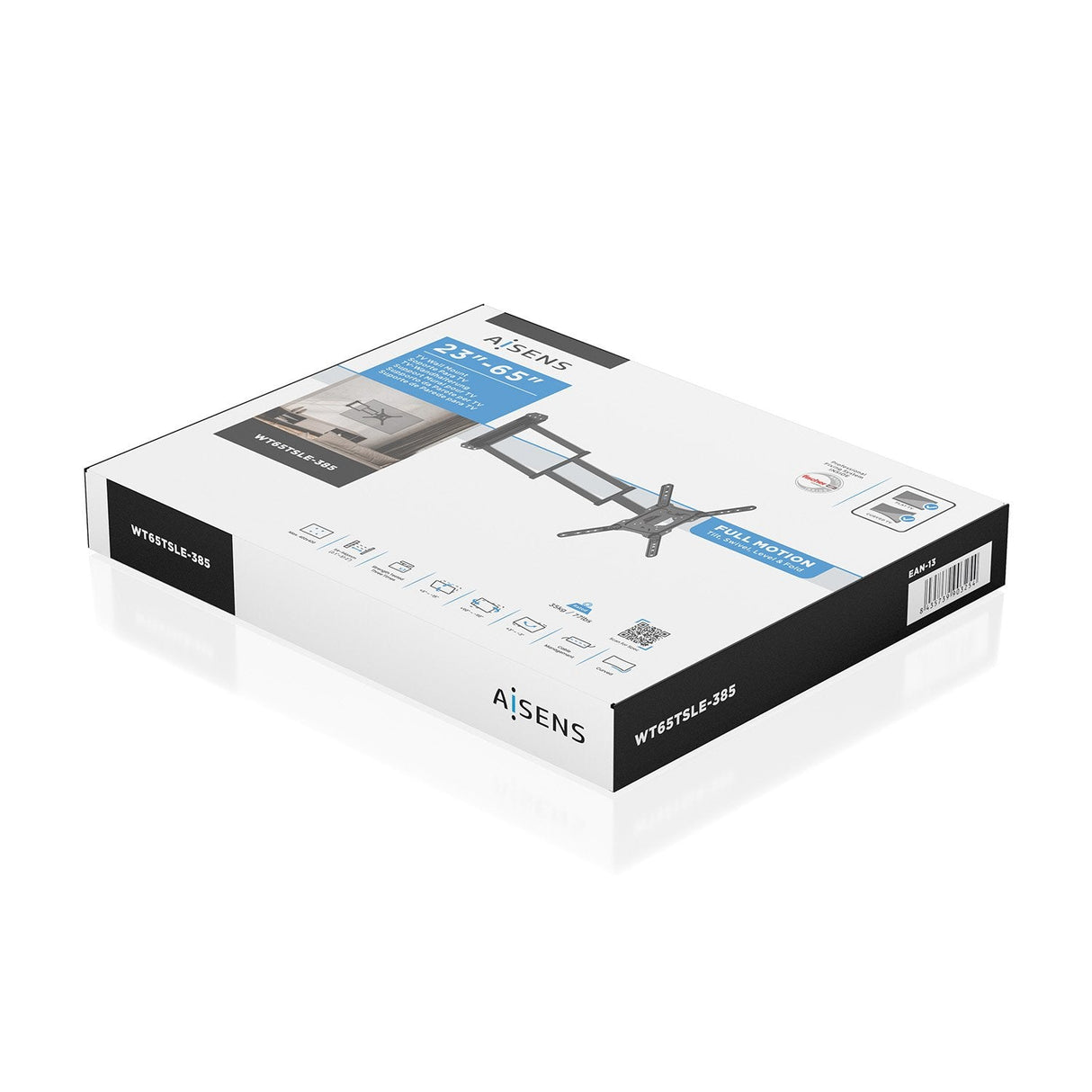 Aisens Soporte Eco Giratorio, Inclinable Y Nivelable Para Monitor/Tv 35kg De 23-65, Negro