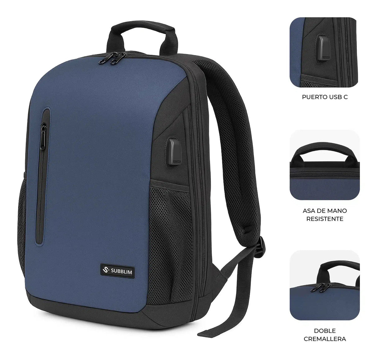 EAN 8436586743703 - SUBBLIM Nomad Xpand Air Padding mochila City backpack Azul Poliéster reciclado imagen 3
