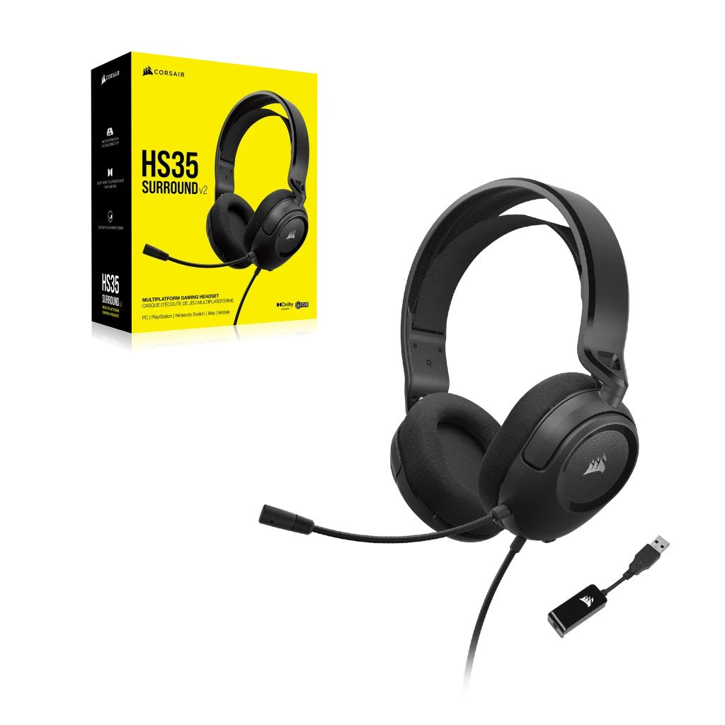 Auriculares Corsair Hs35 V2 Surround Multiplataforma Negro Ca-9011386-Eu