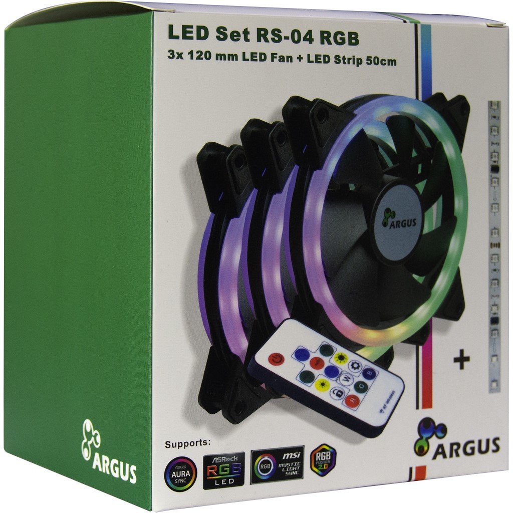 Inter-Tech Rs-04 Rgb Carcasa Del Ordenador Ventilador 12 Cm Negro