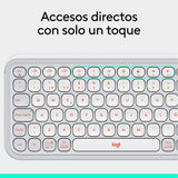 Teclado Esoañol Logitech Pop Icon Keys  Inalámbrico Bluetooth Le Qwerty Español Blanco Apagado Naranja