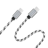 Usb 2.0 Type-C 3-Pack Cable Set, C M To C M, Alu, Nylon, Blanco Negro