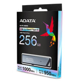 Memoria Usb Adata Ue800 Elite De 256 Gb (Aluminio (Cepillado), Usb-C 3.2 (10 Gbit/S)