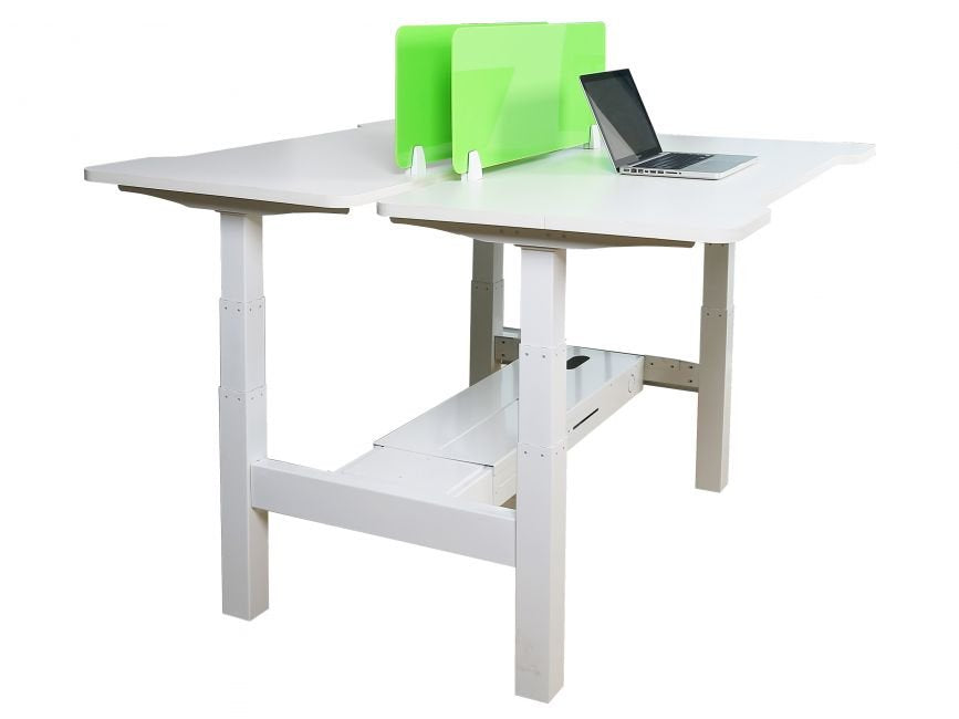 Mesa Electrica Ergonomica Doble Cara A Cara  Altura Regulable  Sin Tablero Color Estructura Gris Control Tactil Altura Desde 645mm-1290mm