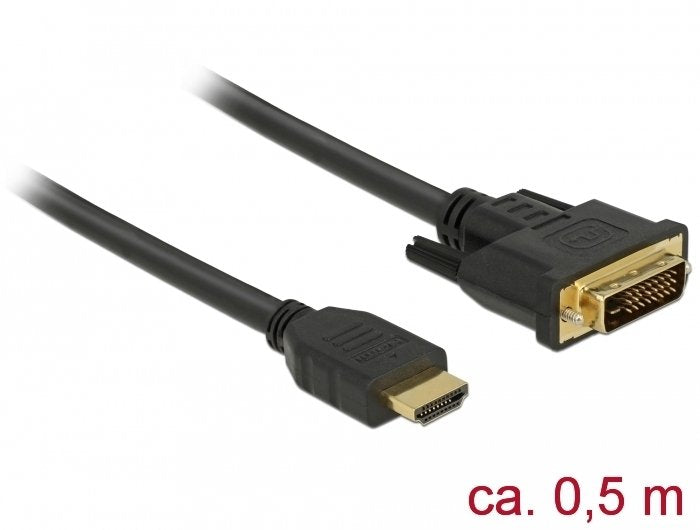 EAN 4043619856510 - DeLOCK 85651 adaptador de cable de vídeo 0,5 m HDMI tipo A (Estándar) DVI Negro imagen 1