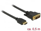 EAN 4043619856510 - DeLOCK 85651 adaptador de cable de vídeo 0,5 m HDMI tipo A (Estándar) DVI Negro imagen 1