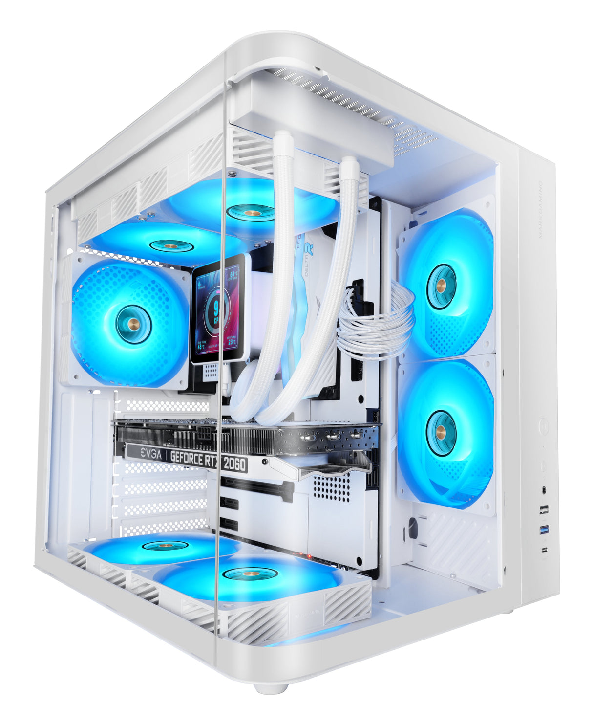 Caja Semitorre Atx Mc-Curv Blanco Mars Gaming Atx/ 1xusb 3.0, 1xusb2.0, 1xusb-C/ 2x 3.5'' Hdd + 1x 2.5'' Ssd/