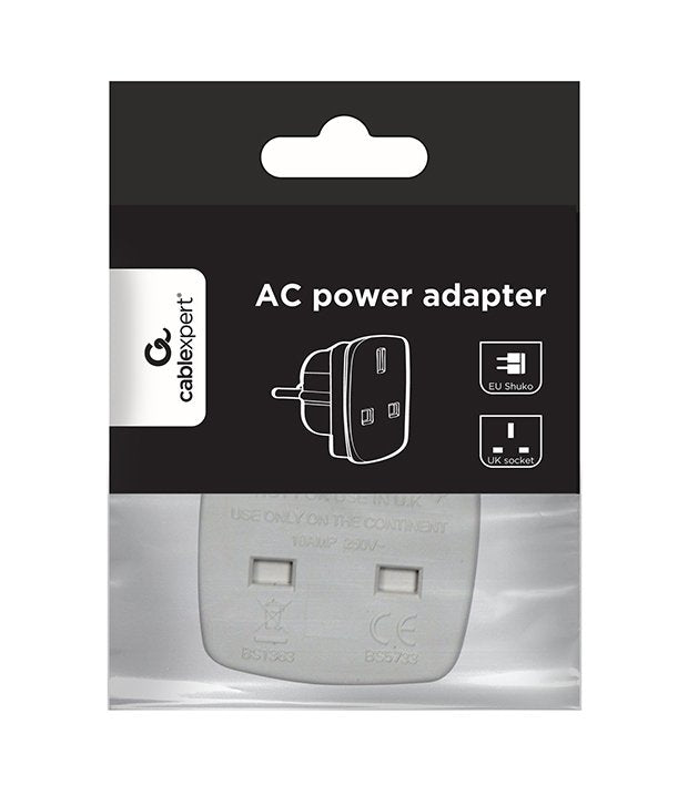 Gembird A-Ac-Ukeu-001 Adaptador De Enchufe Eléctrico Tipo G (Ru) Tipo F Blanco