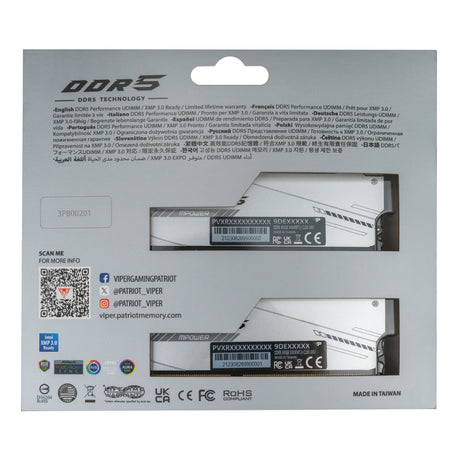 EAN 4711378427967 - Patriot Memory Viper Xtreme 5 RGB módulo de memoria 32 GB 2 x 16 GB DDR5 8000 MT/s 288-pin DIMM ECC imagen 12