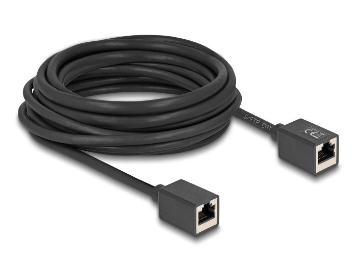 Delock Netzwerk Verlängerungscable Kupplung Rj45 Buchse Zu Rj45 Buchse Cat.6a S Ftp 7,5 M Schwarz