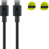 Cable De  2,00m Usb 2.0 480mbps Pd15w Usb-C Macho A Usb-C Macho Negro  Datos Y Carga