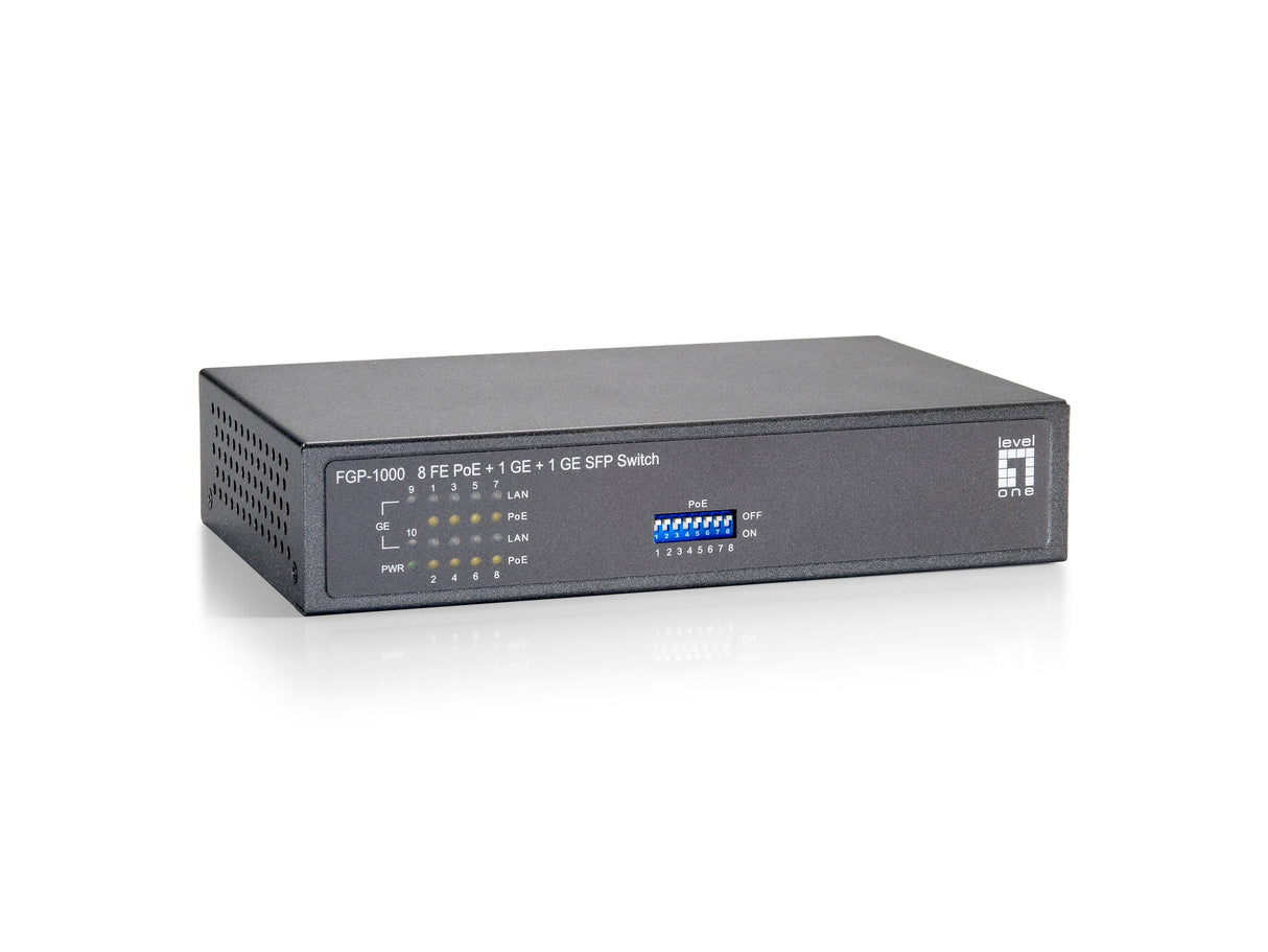EAN 4015867199985 - LevelOne FGP-1000W90 switch Fast Ethernet (10/100) Energía sobre Ethernet (PoE) Gris imagen 2