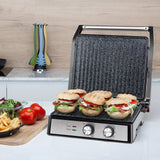 Orbegozo 4580 Grill Multifuncion - Cocina Sin Aceite Con Potencia De 2000w - Amplia Superficie De Coccion Abatible -