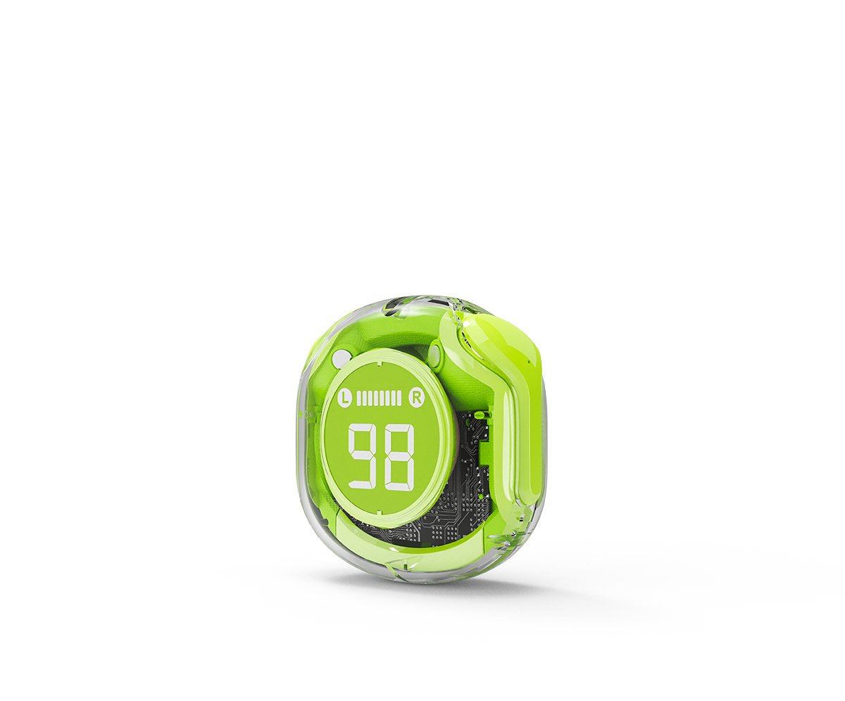 Auriculares Bluetooth Tws Verdes Con Indicador De Bateria Lcd