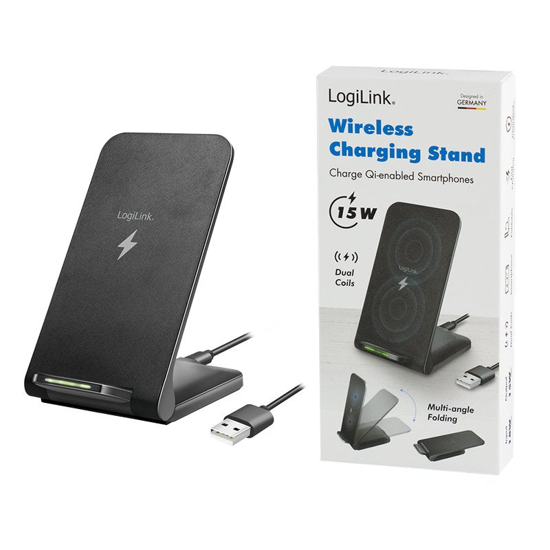 Cargador Inalambrico Logiling Pa0315 Black  15w-5w/Usb-C/1.