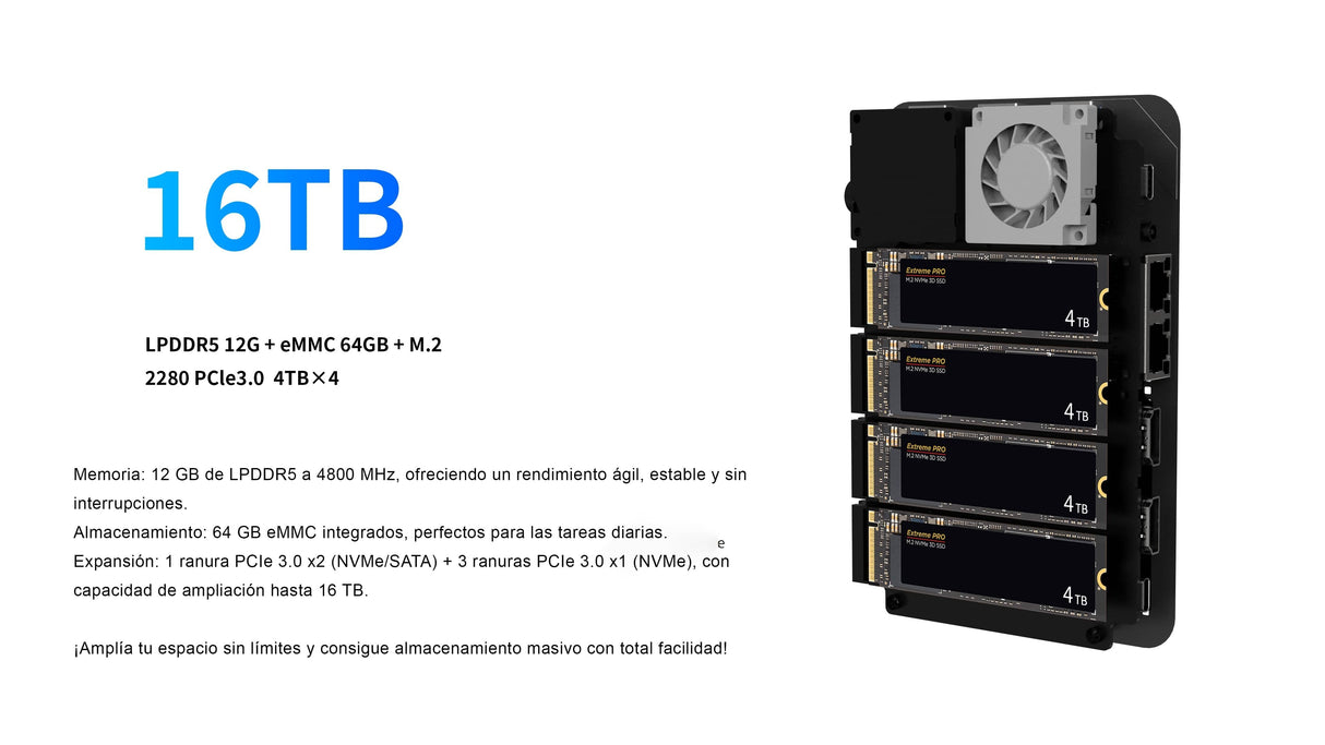 Mini Pc Leotec Nas Server Intel N150 12gb Lpddr5 + 64gb Emmc + 512gb Nvme + 3x22