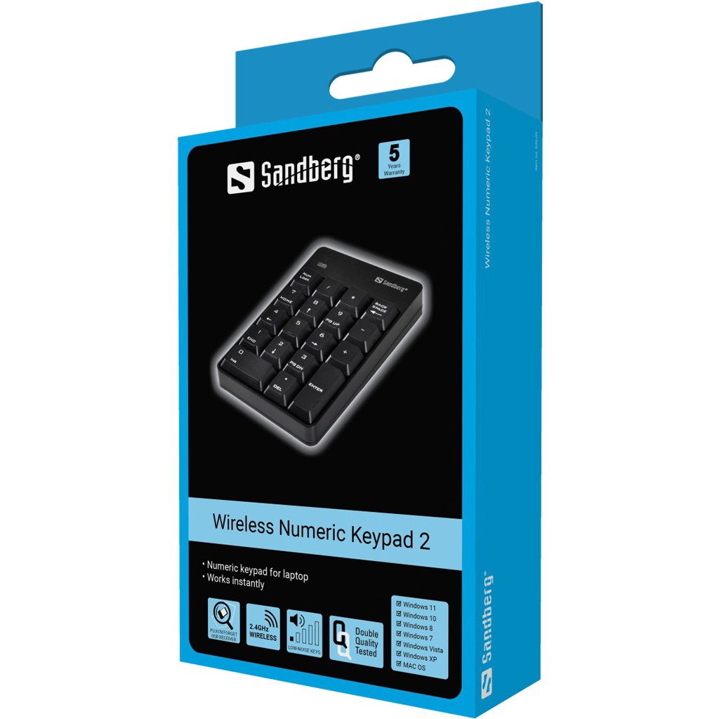 Sandberg 630-05 - Teclado Numérico Inalámbrico, Negro