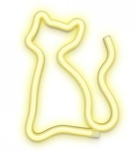 Lampara Forever Neon Led Light Cat Warm White Bat+Usb