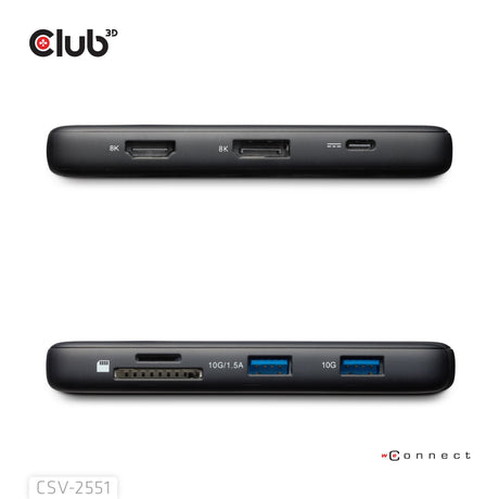 EAN 8719214473488 - CLUB3D CSV-2551 base para portátil y replicador de puertos Alámbrico USB Tipo C Negro imagen 2