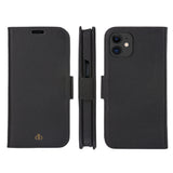 Dbramante1928 New York Funda Con Tapa Para Teléfono Móvil 2 En 1 Cuero Pebble De Grano Completo Negro Noche Para Apple Iphone 11 Xr