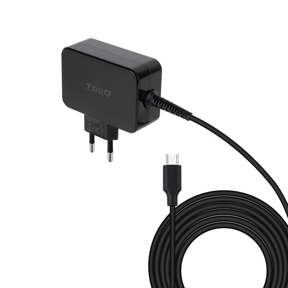 Tooq Cargador De Portatil Gan Usb-C/Pd 65w - Cable De 1.80m - Negro