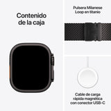 Apple Watch Ultra 4 (2026) Gps+Cel 49mm Caja De Titanio Negro Correa Titanio Milanese Loop Negra Talla L Siri Ai