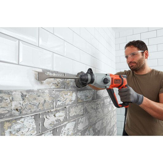 Black+Decker Behs02k-Qs, Martillo Perforador Negro/Naranja