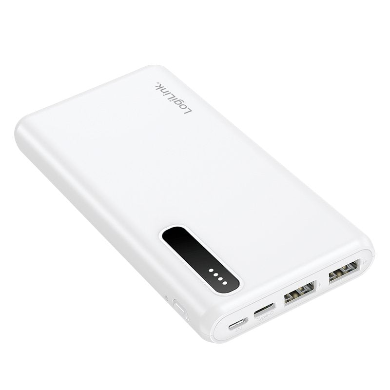 Bateria Externa Power Bank   8000, 2x Usb-A,  Blanco Logilink