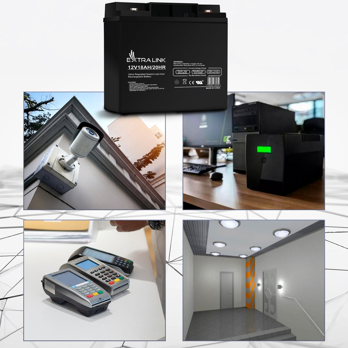 Extralink Akumulator Battery Accumulator Agm 12v 18ah - Batterie - 18.000 Mah Sealed Lead Acid (Vrla) 13,5 V