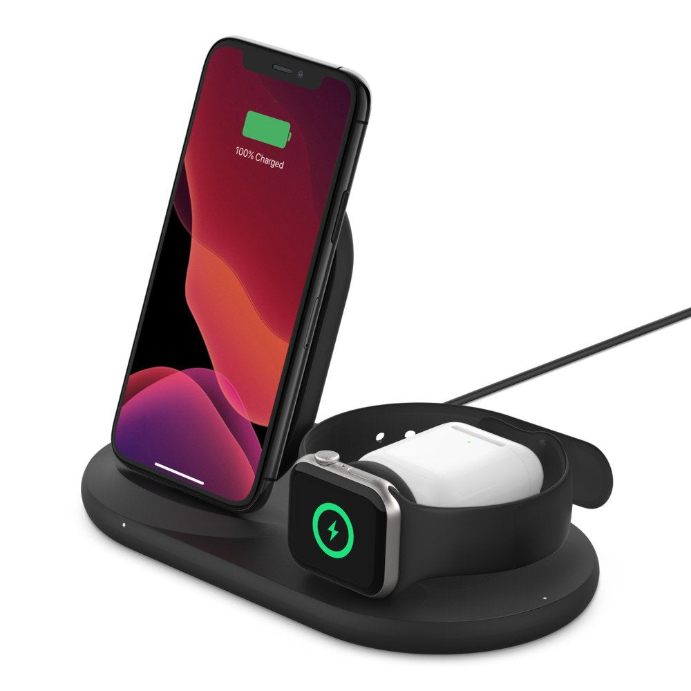 Belkin Wiz001vfbk - Cargador Inalámbrico 3 En 1 Negro